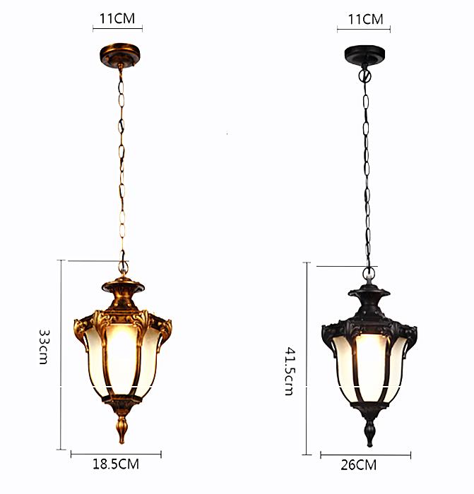 Pendant Lantern Klassisk Hanging Chandelier Light med LED Bulb