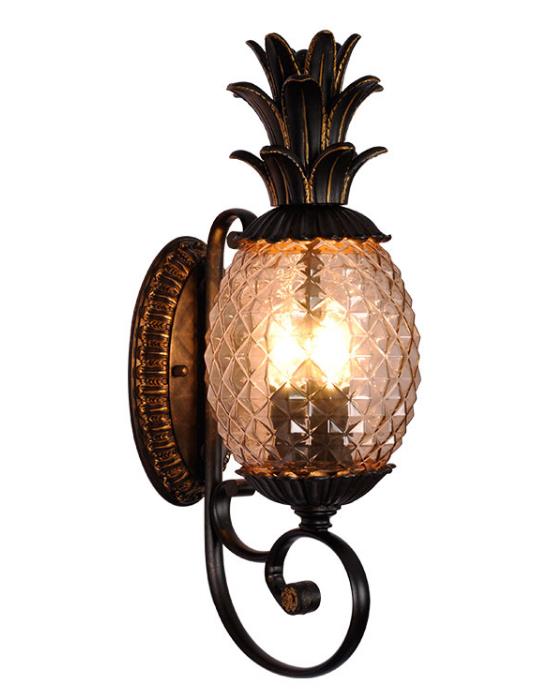 Black Outgoor ananas Wall Mount Outcoor Light Fixture for Home Decor