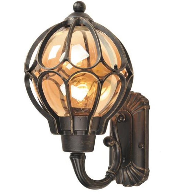 Sort kobber luksus klassisk Victoria aluminiums glaskugle væglampe