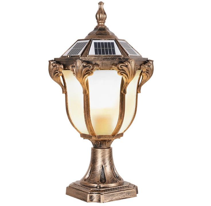 Sølvlampen Sollys med udendørs vandtæt villa dørsøjle lampe europæisk stil